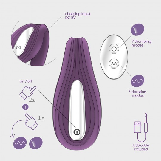 VIBRADOR RECARGABLE CON MANDO PLEASURISER Y REGALO DE LUBRICANTE A BASE DE AGUA CRUSHIOUS