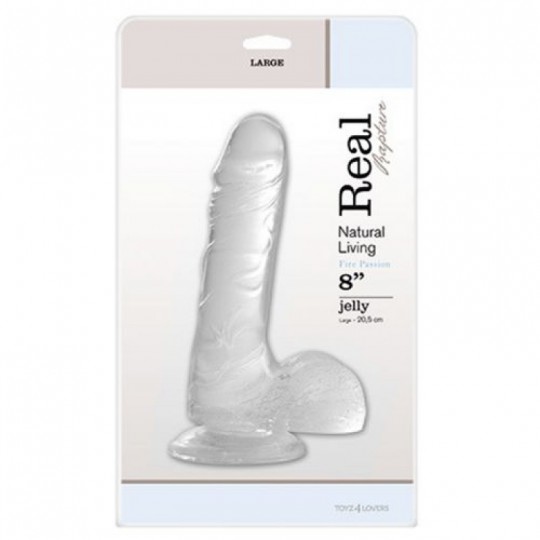 VERO RAPIMENTO FUOCO PASSIONE DILDO 8 &quot; TRASPARENTE