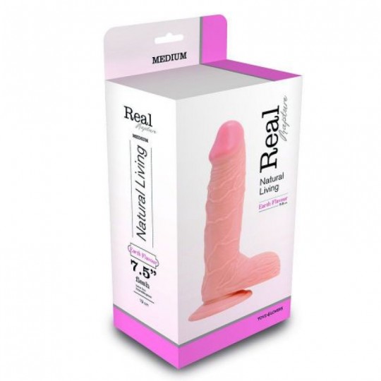 REALISTICO DILDO REALE RAPIMENTO TERRA SAPORE 7.5 &quot; BIANCO