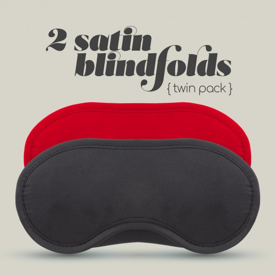 PACK OF 30 2 SATIN BLINDFOLDS CRUSHIOUS BLACK &amp; RED