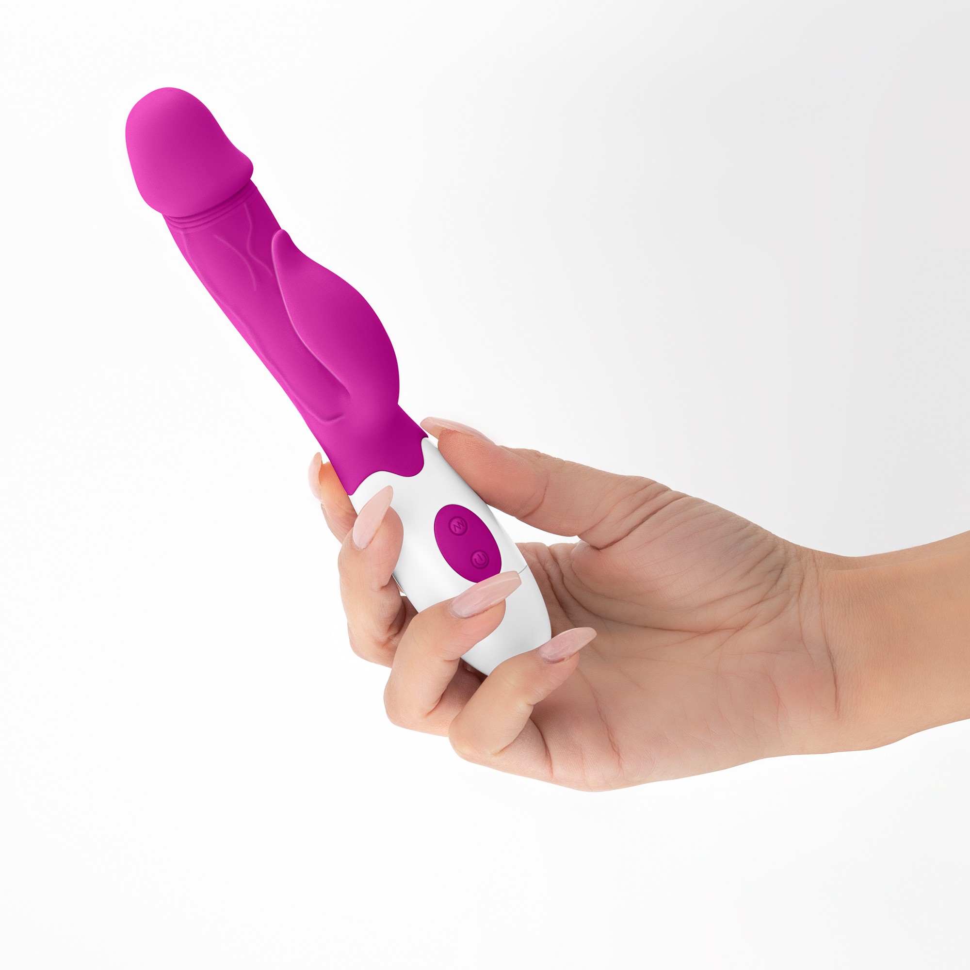 VIBRADOR CON ESTIMULADOR DE CLÍTORIS MOCHI MORADO Y LUBRICANTE DE BASE AGUA INCLUIDO CRUSHIOUS