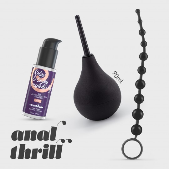 ANALE BRIVIDO 90 ML ANALE DOCCIA CON 50 ML ANALE LUBRIFICANTE E CRUSHIOUS ANALE 10 PERLA STRISCIA