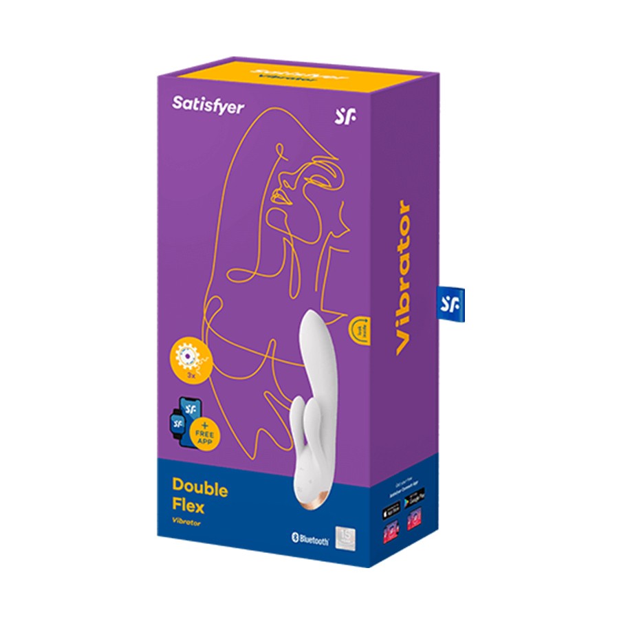 VIBRADOR DOUBLE FLEX COM APP SATISFYER BRANCO