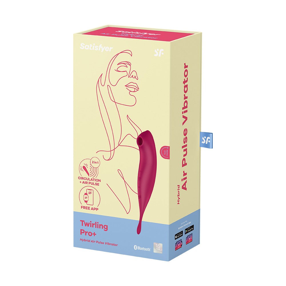 VIBRADOR TWIRLING PRO SATISFYER COM APLICAÇÃO CONNECT VERMELHO