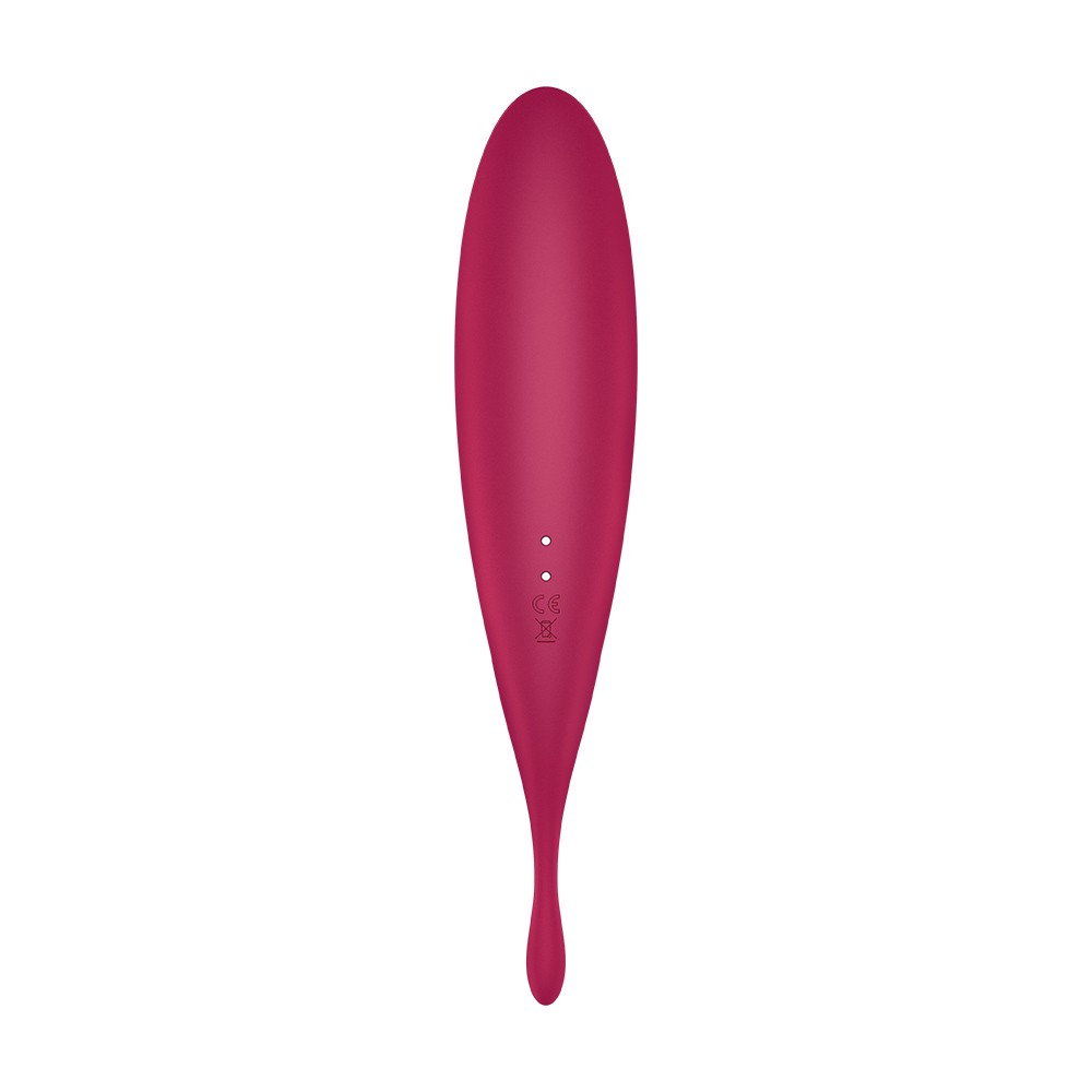 VIBRADOR TWIRLING PRO SATISFYER COM APLICAÇÃO CONNECT VERMELHO