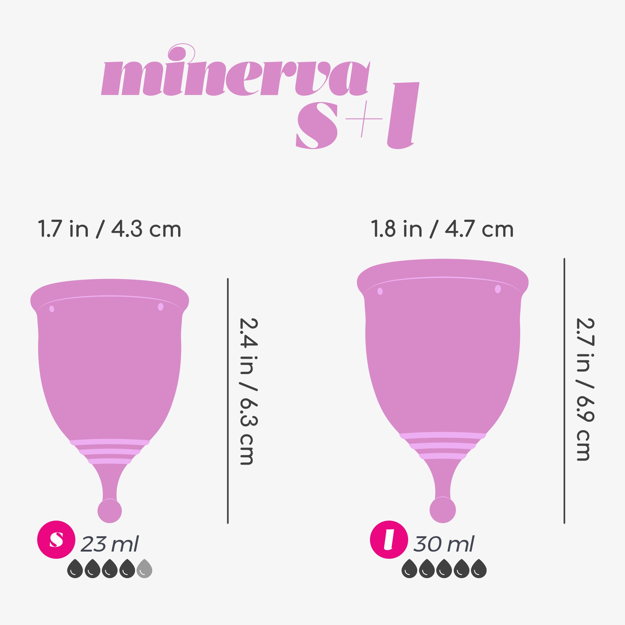 CRUSHIOUS MINERVA S + L MENSTRUAL CUPS WITH POUCH