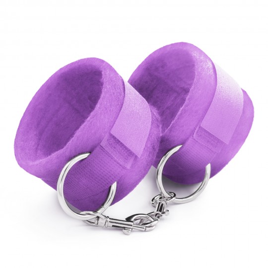 MENOTTES DE VELCRO TOUGH LOVE AVEC CHAINE DE 40CM SUPPLÉMENTAIRE CRUSHIOUS VIOLET