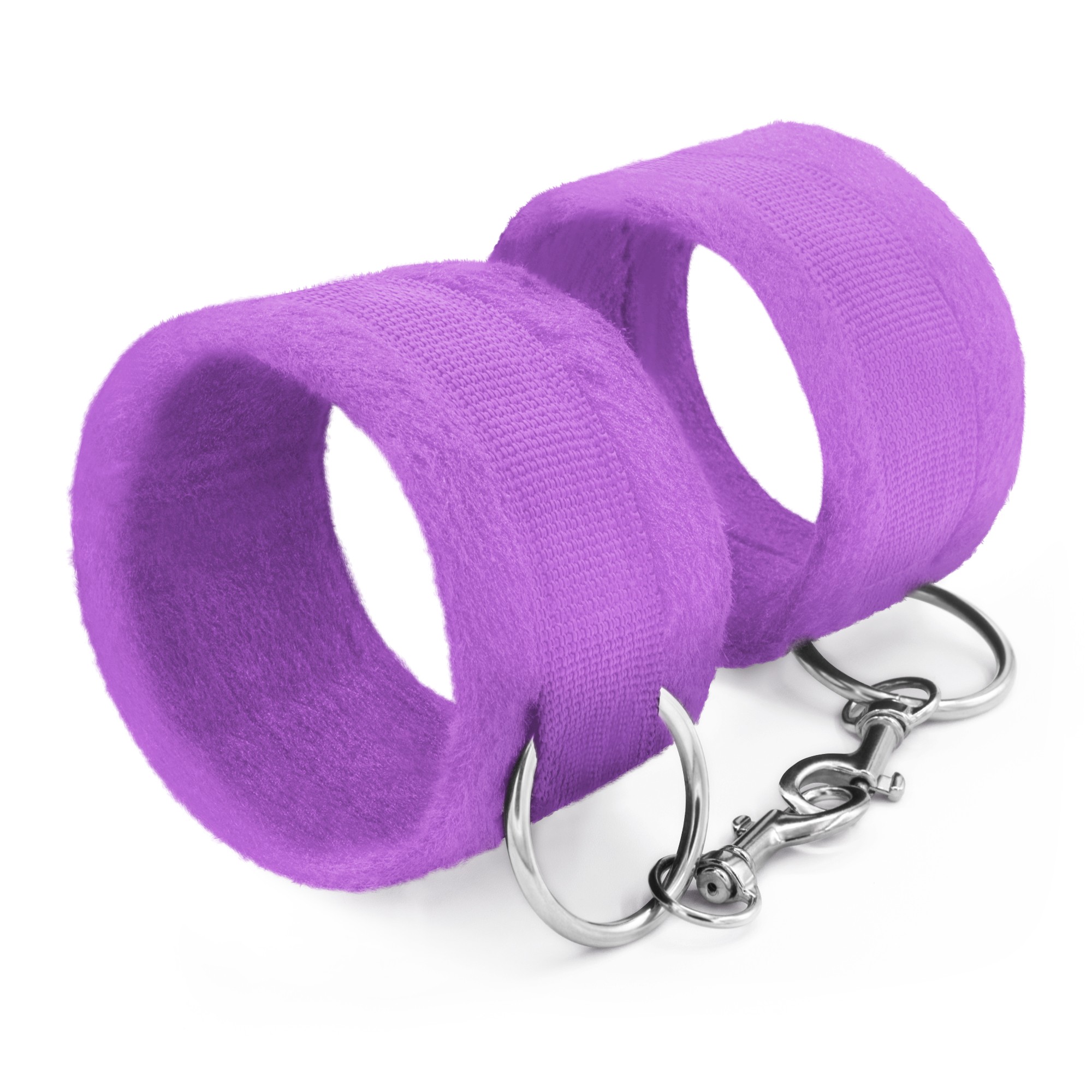 TOUGH LOVE VELCRO HANDCUFFS WITH EXTRA 40CM CHAIN CRUSHIOUS PURPLE