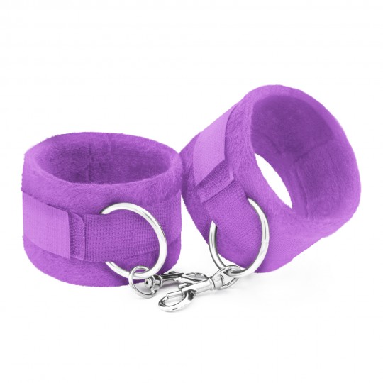 MENOTTES DE VELCRO TOUGH LOVE AVEC CHAINE DE 40CM SUPPLÉMENTAIRE CRUSHIOUS VIOLET