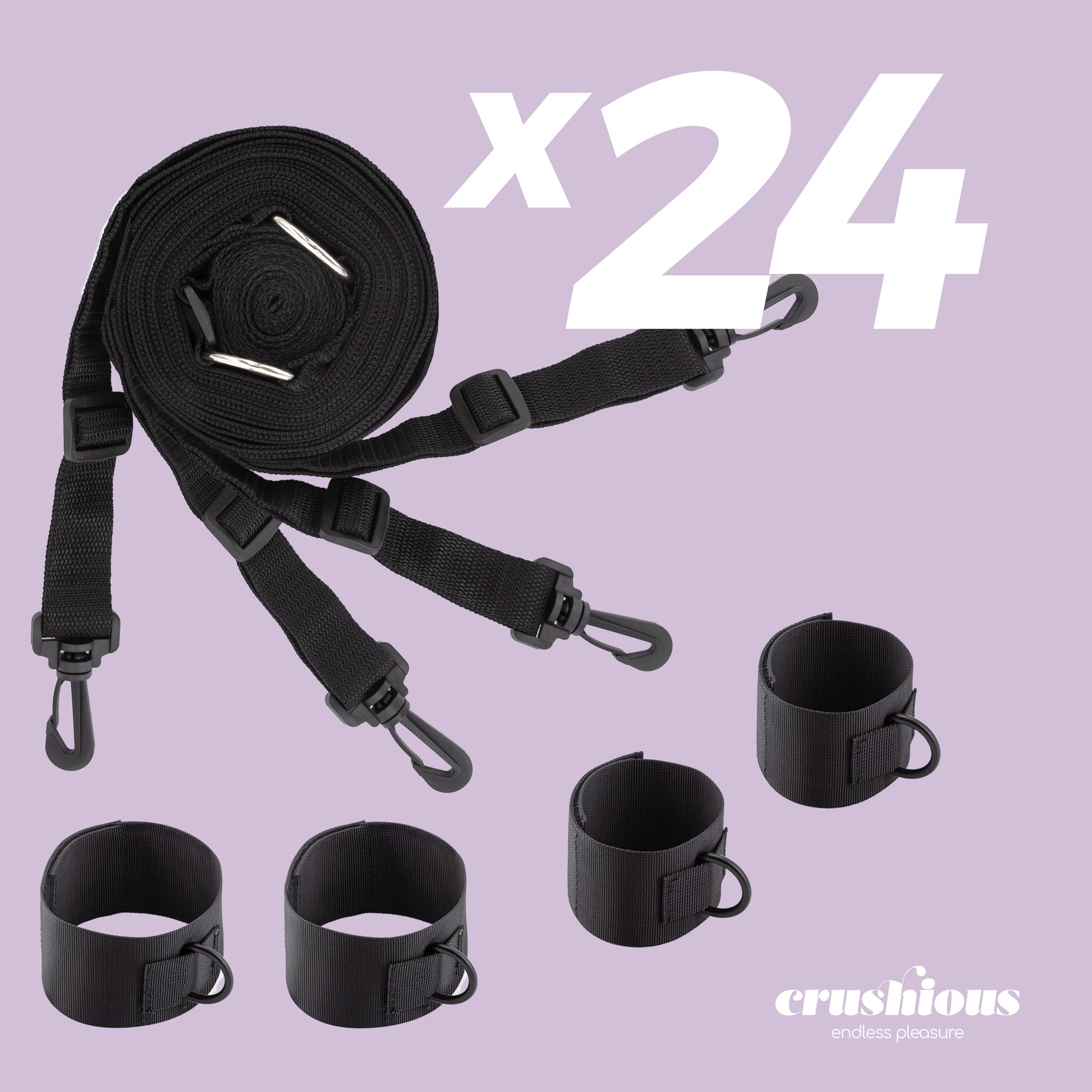 PACK DE 24 RESTRIÇÕES UNIVERSAIS BED RESTRAINTS CRUSHIOUS