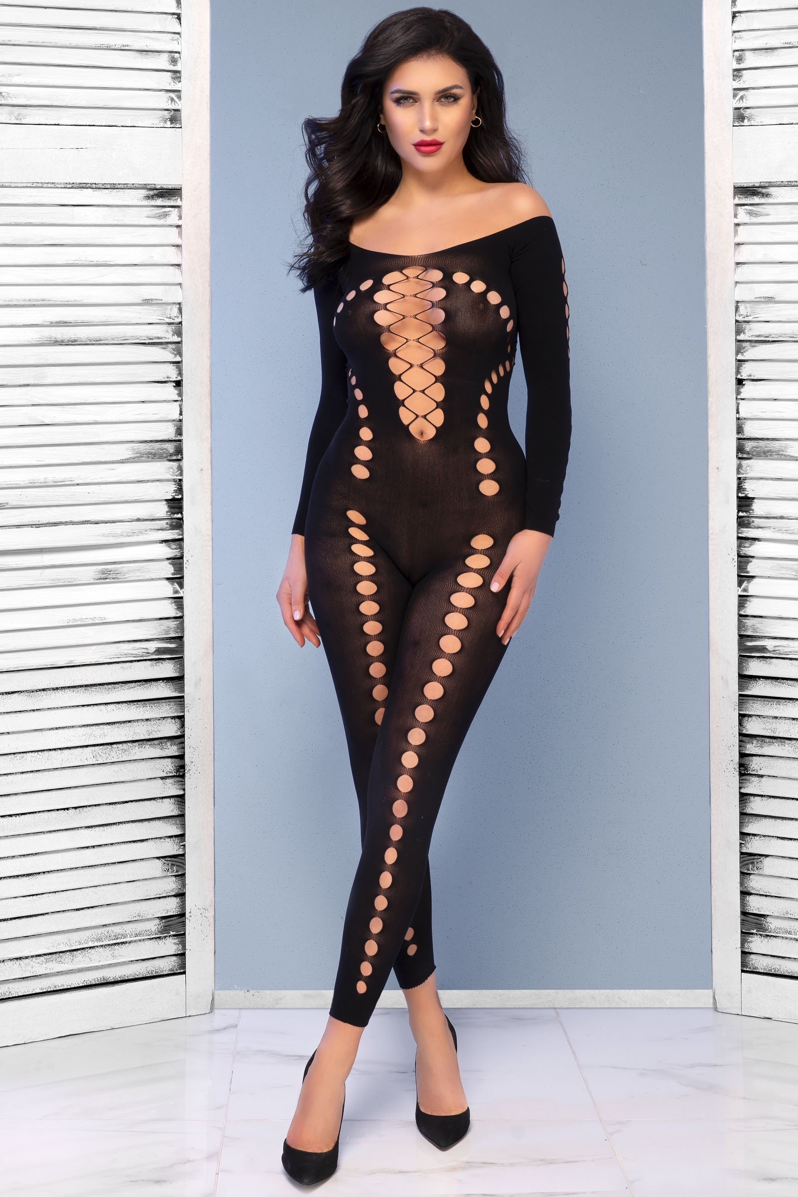 CATSUIT CR-4646 PRETO CHILIROSE