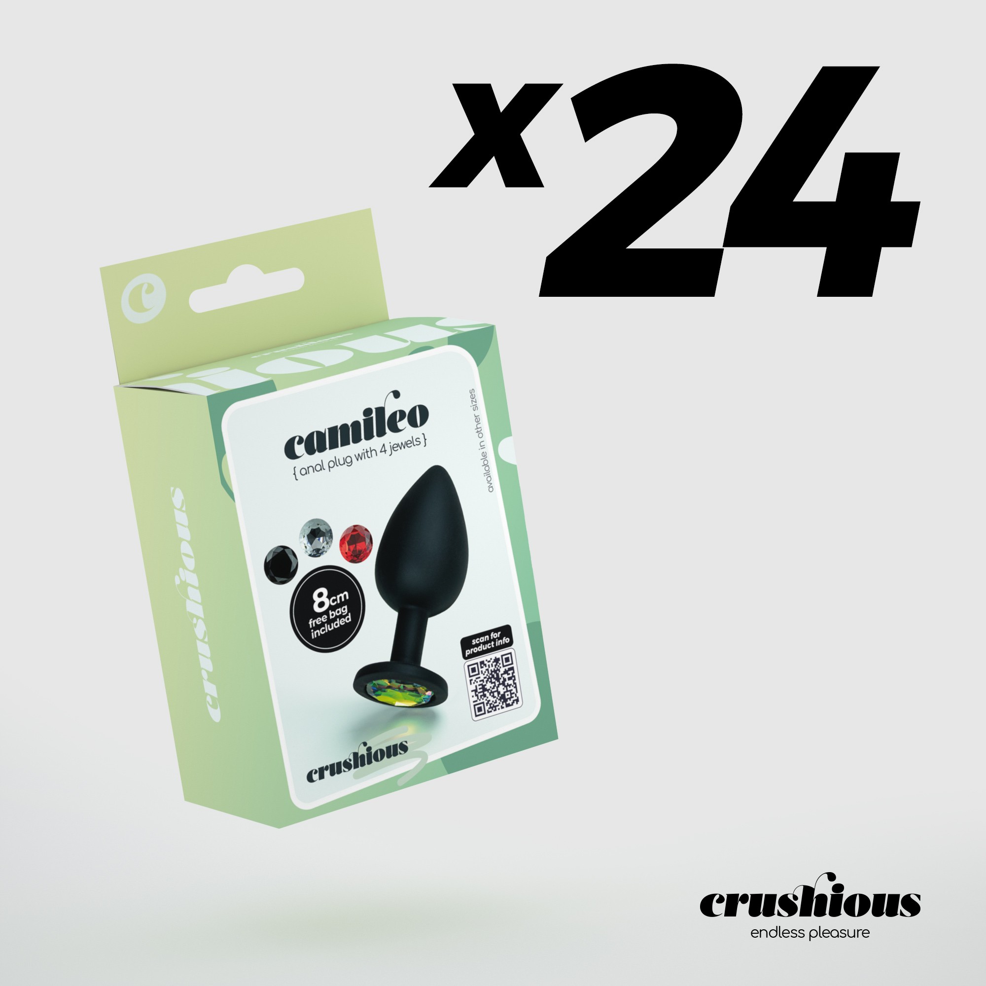 PACK DE 24 CAMILEO PLUG ANAL MÉDIO COM 4 JOIAS INTERCAMBIÁVEIS CRUSHIOUS