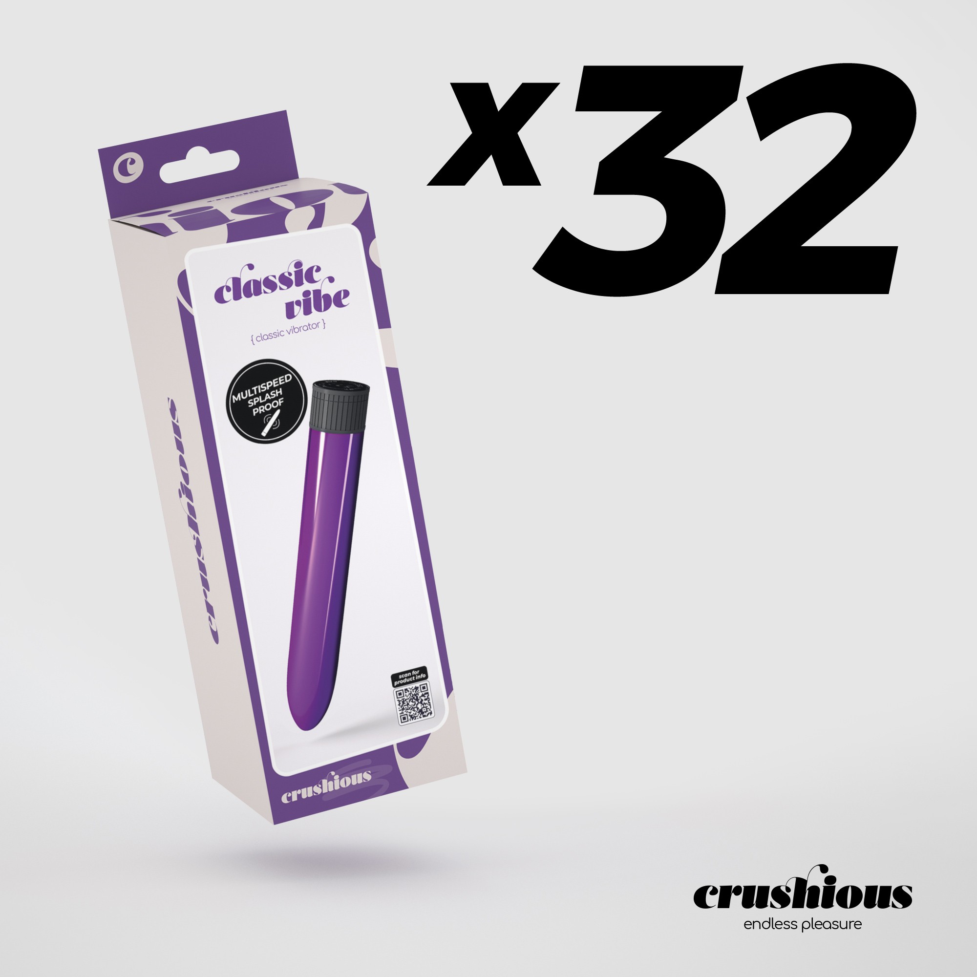 PACK DE 32 VIBRADOR CLASSIC VIBE CRUSHIOUS ROXO