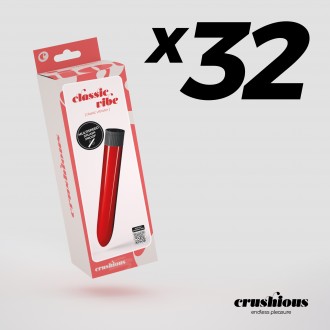 PACK DE 32 VIBRADOR CLASSIC VIBE CRUSHIOUS ROJO