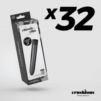 PACK OF 32 CRUSHIOUS CLASSIC VIBE VIBRATOR BLACK