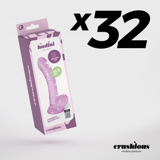 CONFEZIONE DA 32 HUDINI DILDO ANALE GELATINOSO VIOLA CRUSHIOUS