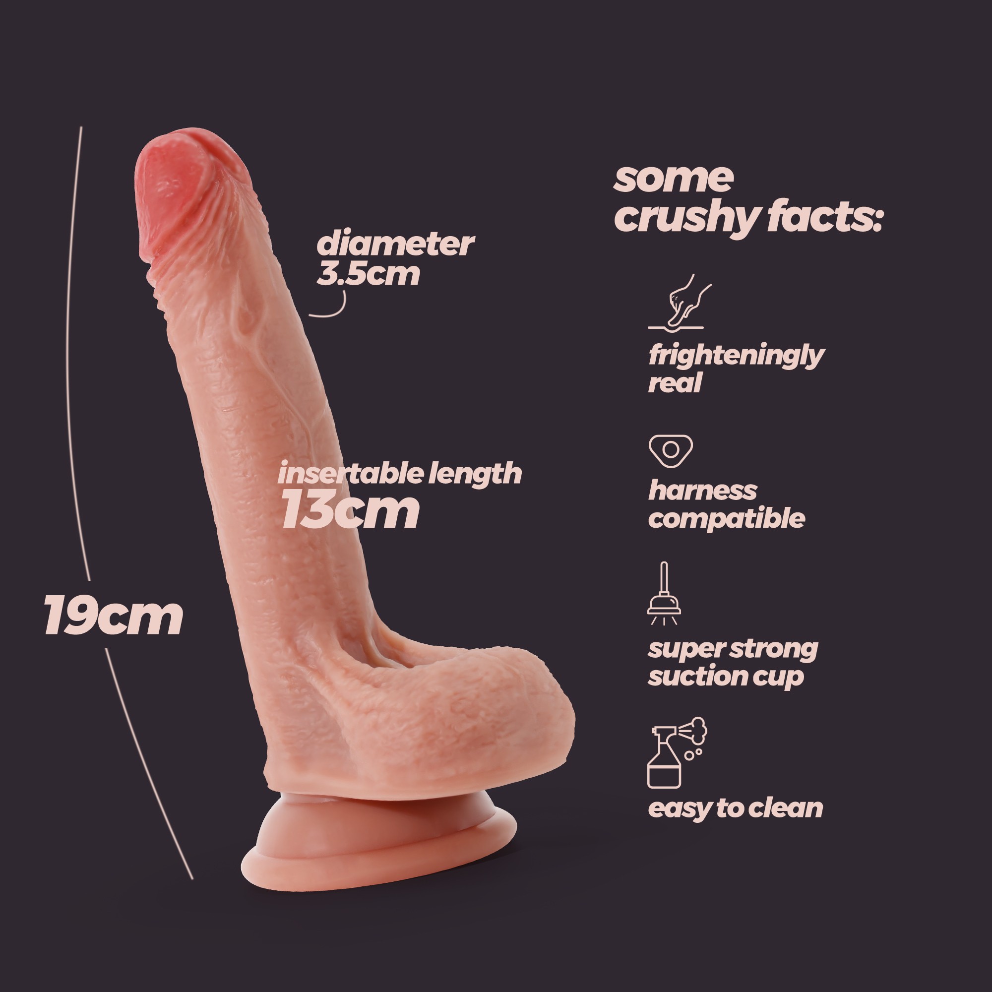 DILDO DE SILICONA LIQUIDA INVIKTUS 7 CRUSHIOUS PIEL