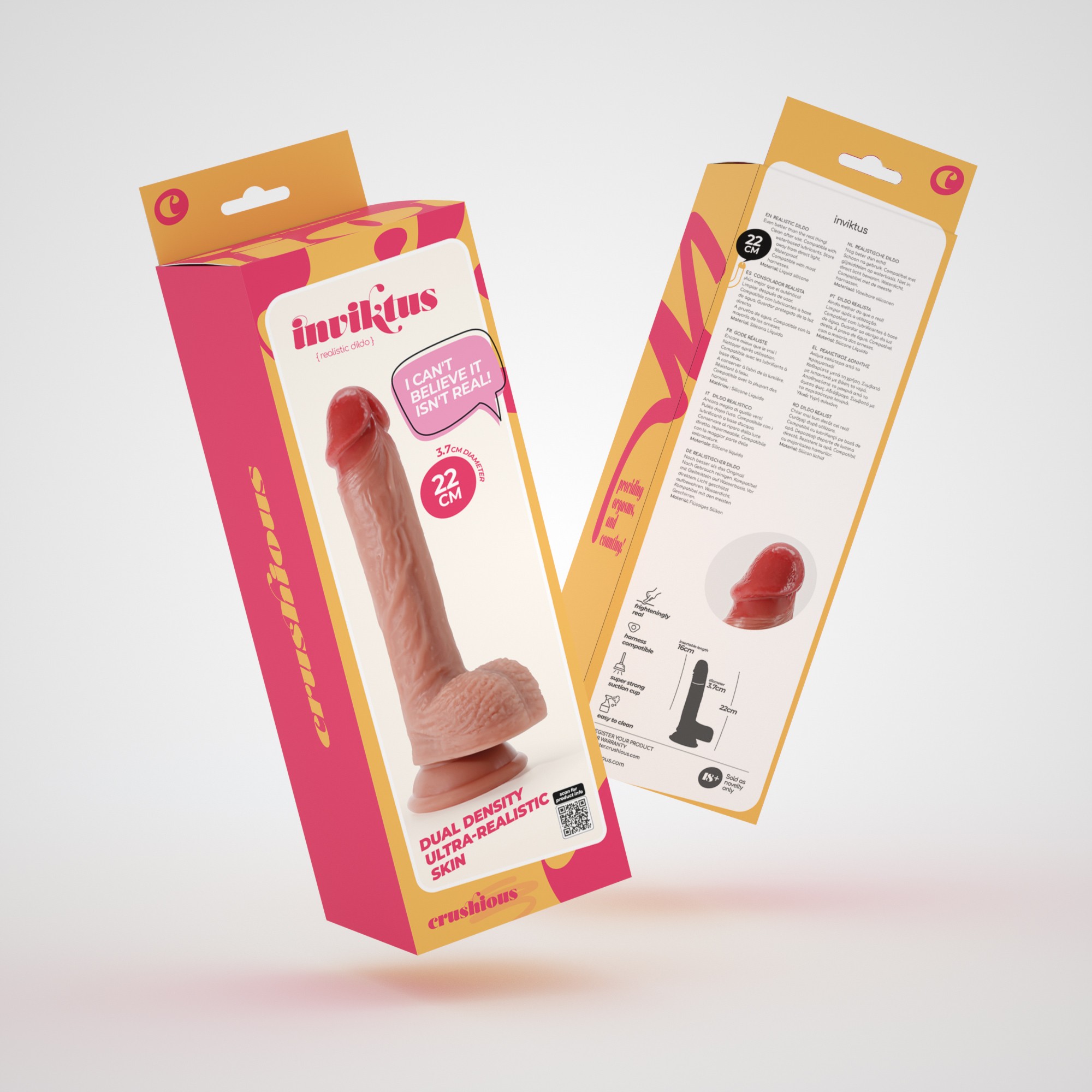 DILDO INVITIKTUS 8 IN SILICONE LIQUIDO CRUSHIOUS COLOR CARNE