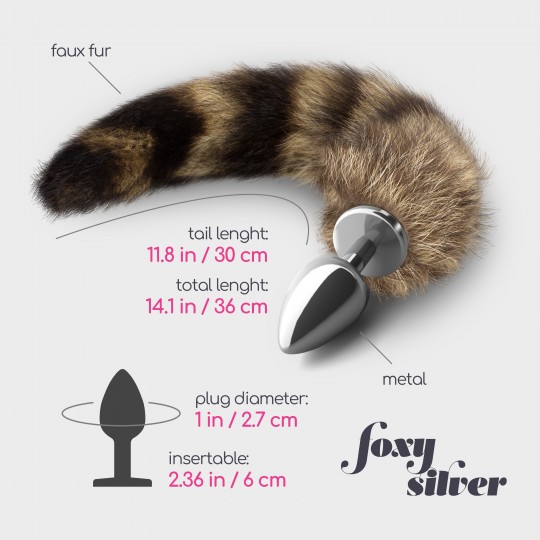 FOXY SILVER METAL ANAL PLUG WITH TAIL CRUSHIOUS