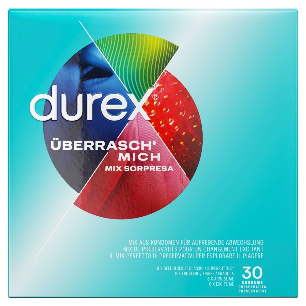 PACK PRESERVATIFS ÜBERRASCH´ MICH DUREX AVEC 30 UNITÉS