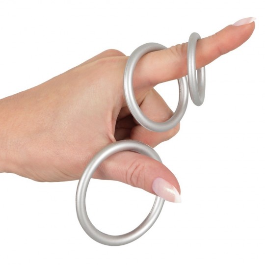 METALLIC SILICONE COCK RING SET