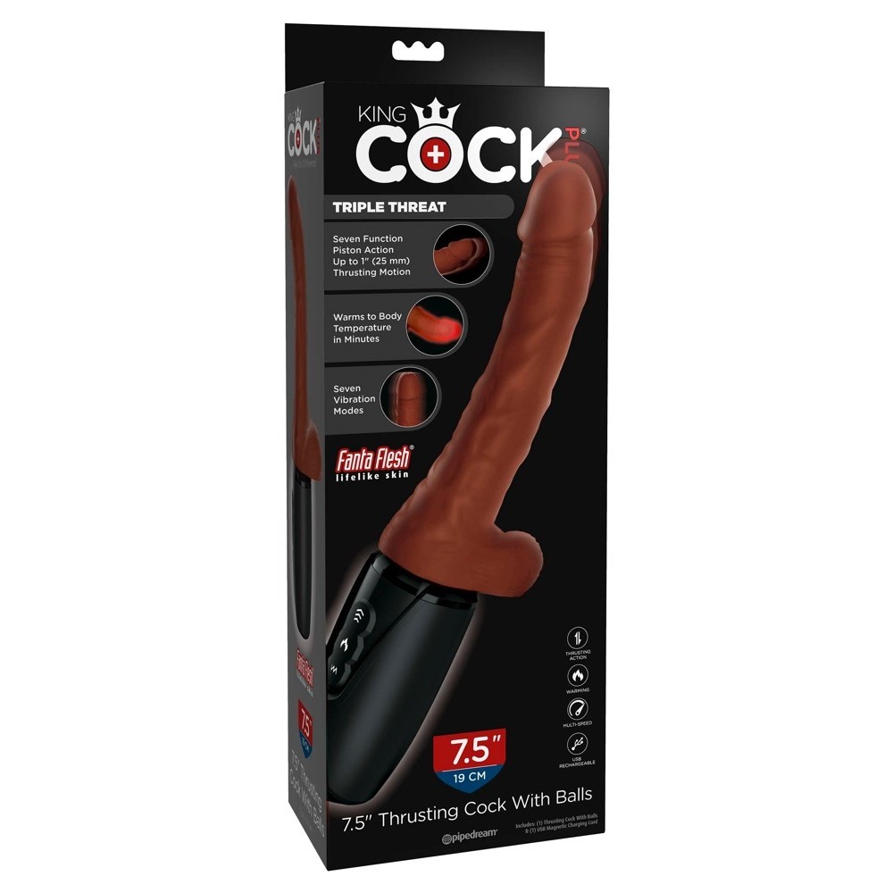 7.5&quot; THRUSTING COCK WITH BALLS