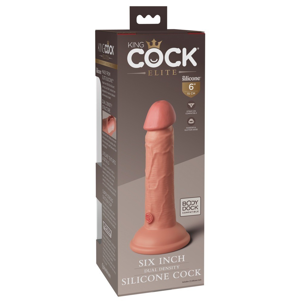 6\&quot; DUAL DENSITY SILICONE COCK