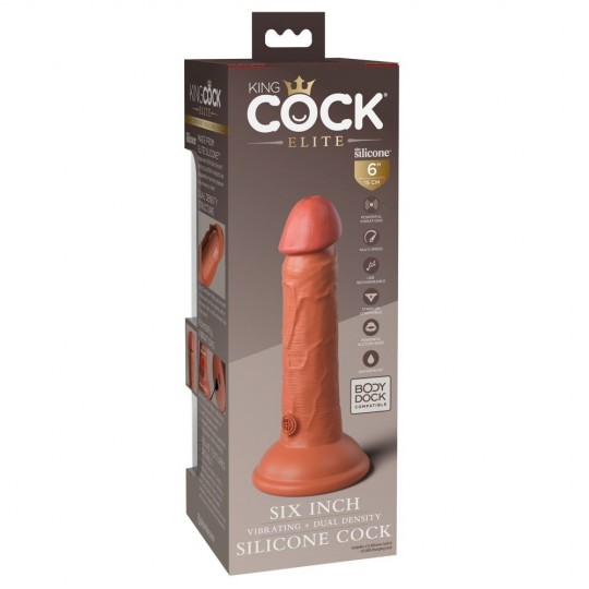 6&quot; VIBRATING + DUAL DENSITY SILICONE COCK