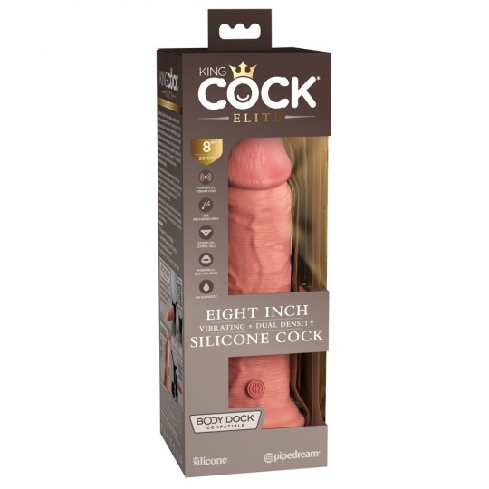 8&quot; VIBRATING + DUAL DENSITY SILICONE COCK