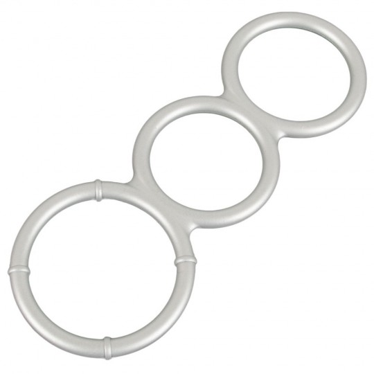 METALLIC SILICONE TRIPLE COCK AND BALL RING