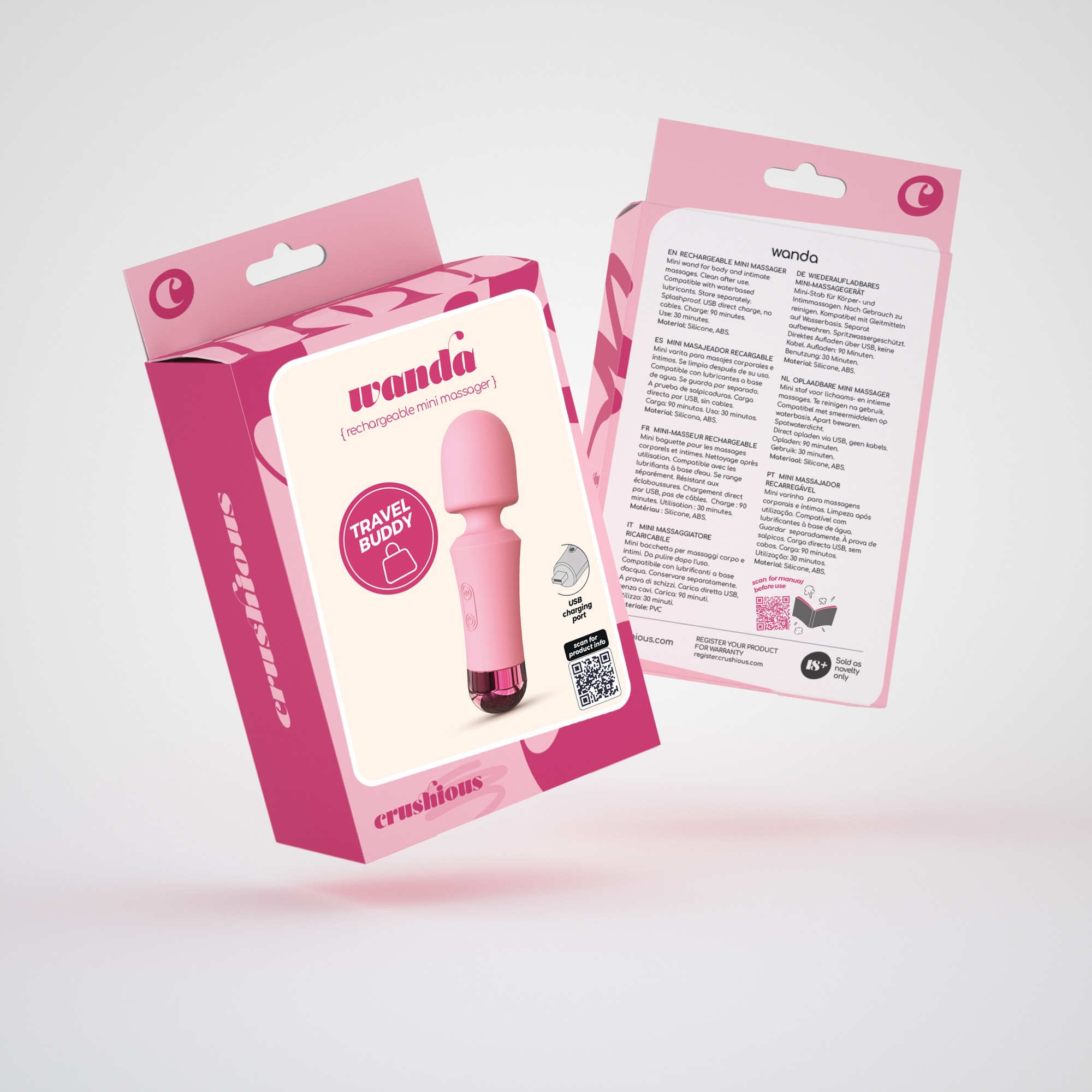 CRUSHIOUS WANDA MINI RECHARGEABLE WAND PINK