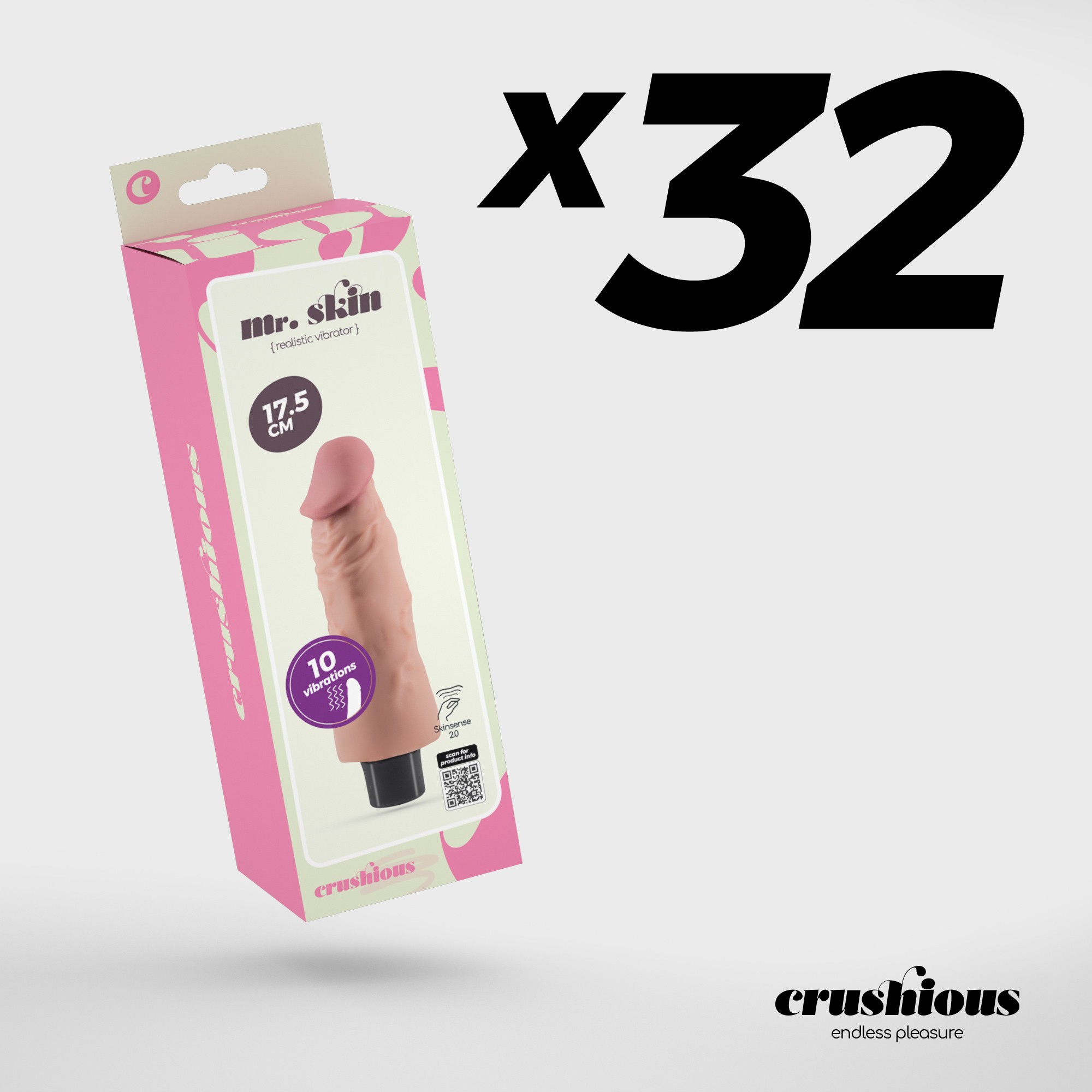 PACK DE 32 VIBRADOR REALÍSTICO MR. SKIN CRUSHIOUS