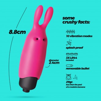 CRUSHIOUS O-PET RABBIT WITH 10 VIBRATION BULLET PINK