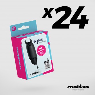 PACK DE 24 O-PET DIABLE AVEC BALLE À 10 VIBRATIONS NOIR CRUSHIOUS