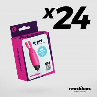 PACK DE 24 O-PET CONEJO CON BALA DE 10 VIBRACIONES ROSA CRUSHIOUS