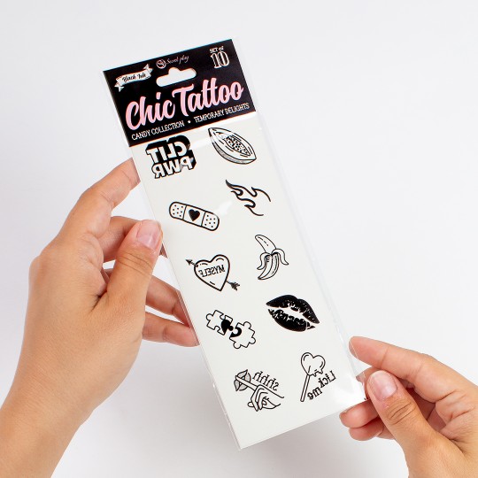 CONJUNTO DE 10 TATTOOS TEMPORALES - CANDY COLLECTION CHIC TATTOO SECRET PLAY