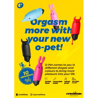 O-PET COELHO COM BALA DE 10 VIBRAÇÕES ROSA CRUSHIOUS