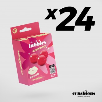 PACK DE 24 BOULES D'HUILE À BAISER LUBBIES CRUSHIOUS FRAISE