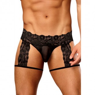 G-STRING COM LIGAS PRETO MALE POWER