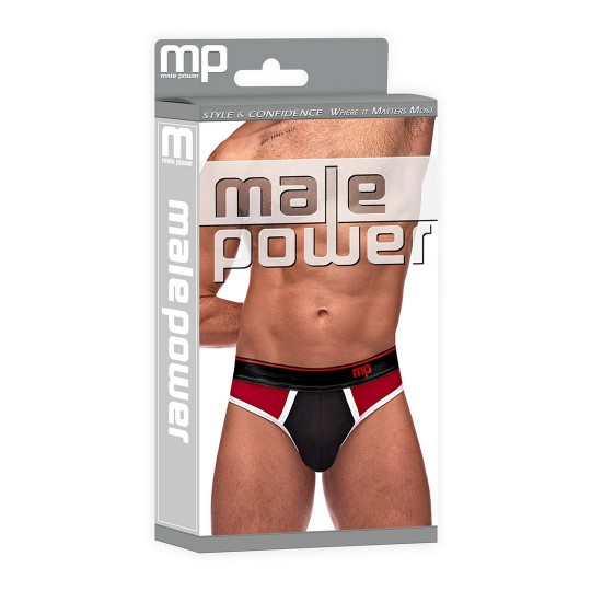 PANEL THONG - L/XL - BLACK/RED