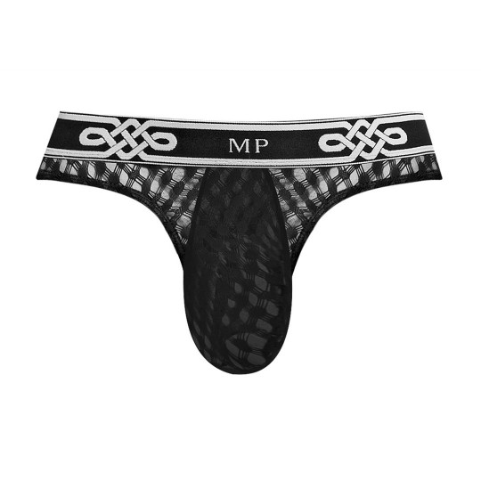 MALE POWER LO RISE THONG BLACK