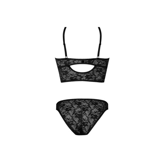 UNDERWIRED BRALETTE AND PANTY SET - 2X - BLACK