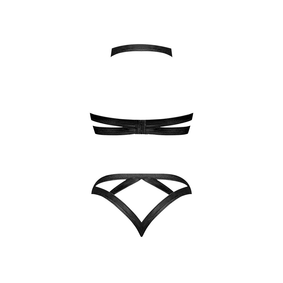 CONCORDIA - SEXY IMITATION LEATHER BRA AND PANTIES WITH STUDS