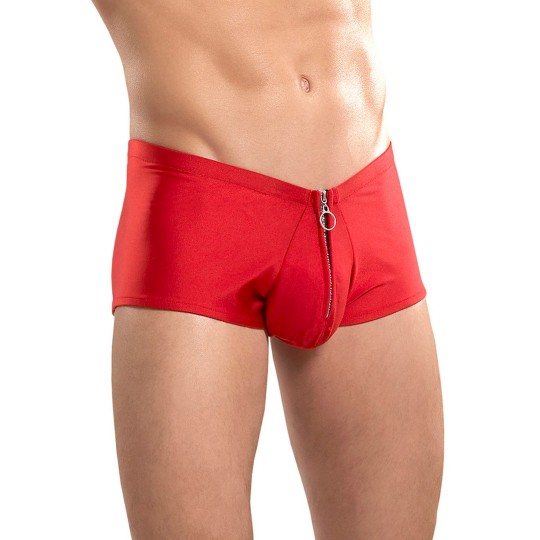 SHORTS WITH ZIPPER RED