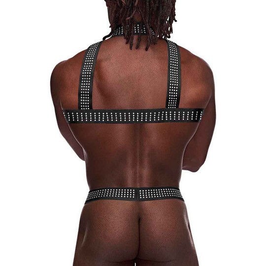 ELASTIC HARNESS WITH STUDS BLACK