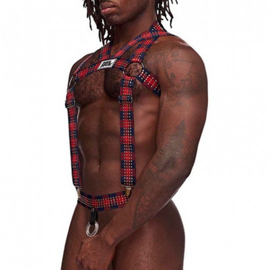 ELASTIC HARNESS WITH STUDS RED