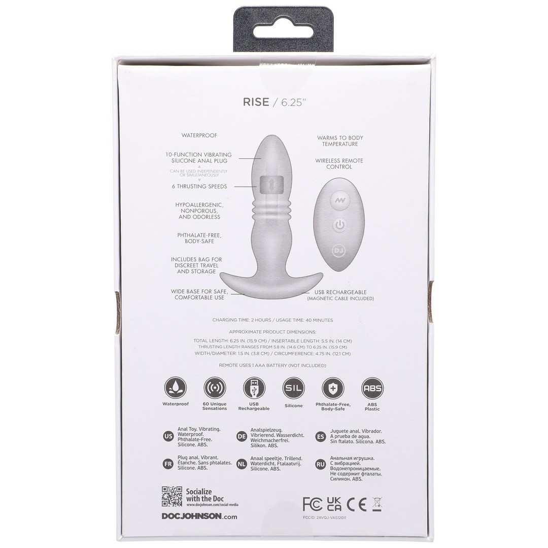 RISE - SILICONE ANAL PLUG WITH REMOTE CONTROL