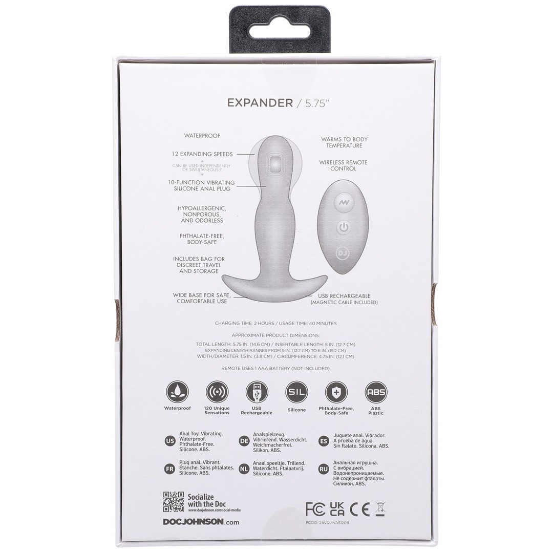 EXPANDER - SILICONE ANAL PLUG WITH REMOTE CONTROL