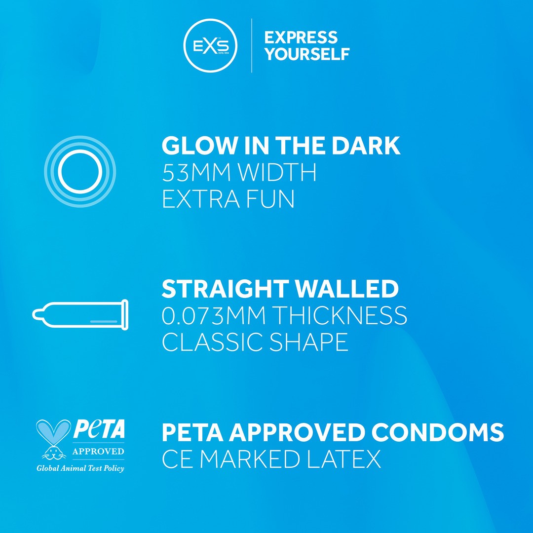 EXS GLOWING - CONDOMS - 100 PIECES