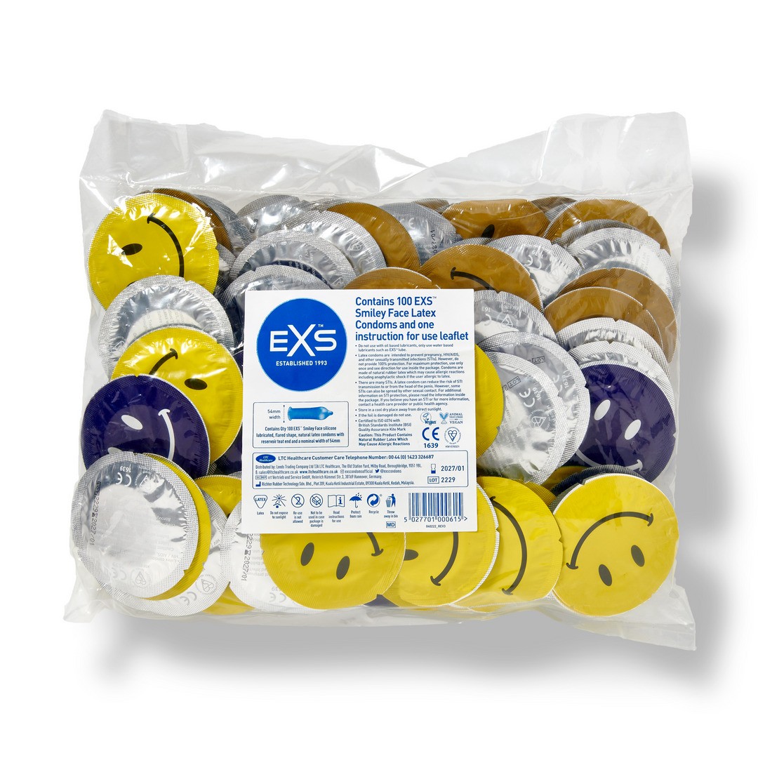 EXS SMILEY FACE REGULAR - CONDOMS - 100 PIECES